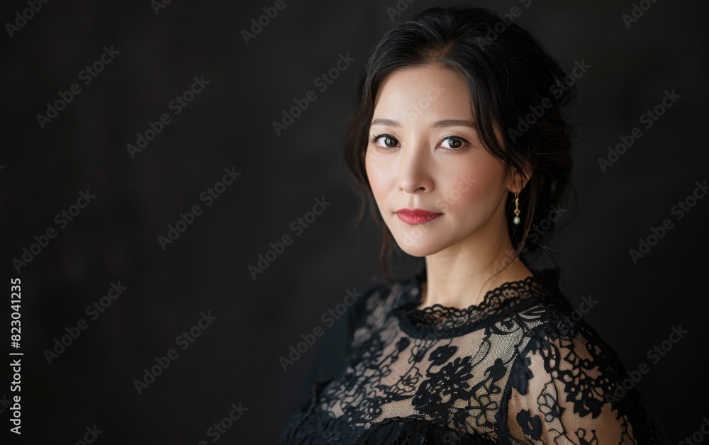 A middle-aged genderfluid individual in a black dress posing for a picture in a Central Asian desert A middle-aged genderfluid individual in a black dress posing for a picture in a Central Asian desert