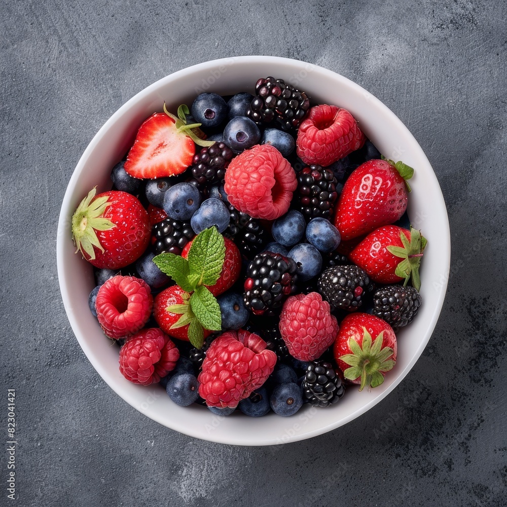 Assortment of fresh berries in a bowl