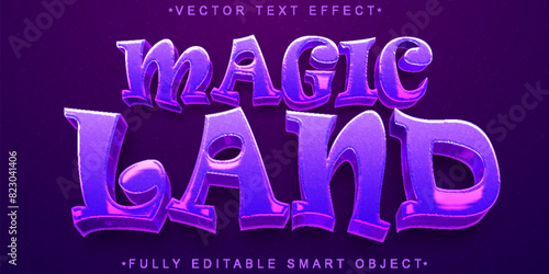 Purple Magic Land Vector Fully Editable Smart Object Text Effect