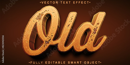 Brown Vintage Old Worn Vector Fully Editable Smart Object Text Effect