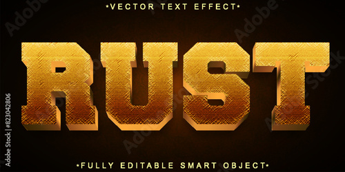 Worn Shiny Rust Bronze Vector Fully Editable Smart Object Text Effect