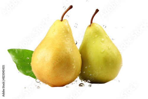 Pear Perfection: A Pair of Divine Pears on Transparent PNG Background. photo