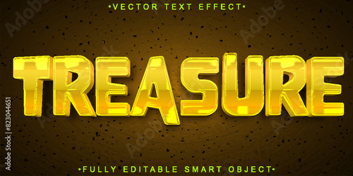 Cartoon Golden Treasure Vector Fully Editable Smart Object Text Effect
