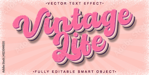 Vintage Life Vector Fully Editable Smart Object Text Effect