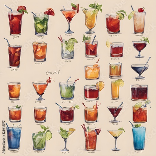 set of drinks