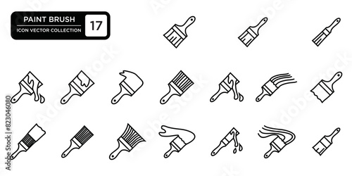 Paint brush icon collection,vector icon templates editable and resizable.
