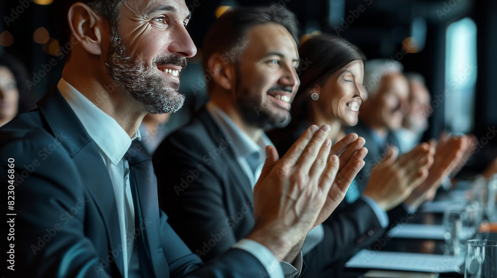 closeup Successful businesspeople applauding during a meeting generative ai closeup Successful businesspeople applauding during a meeting generative ai