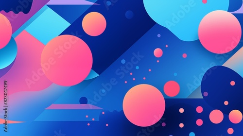Colorful Abstract Gradient Background with Circles and Shapes