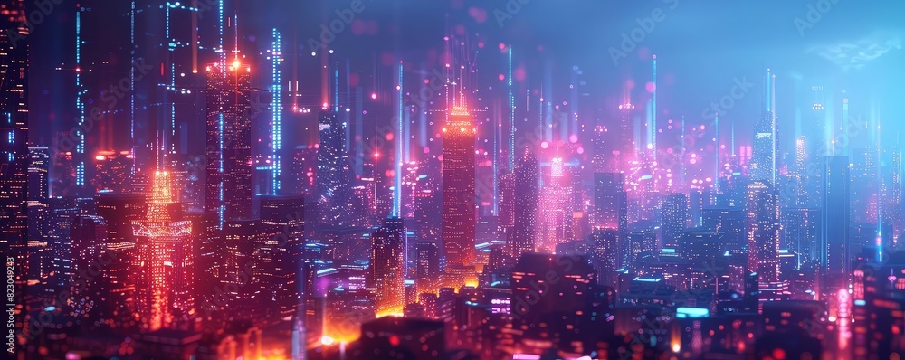 Autonomous drone delivery, cityscape, glowing navigation lines, vibrant colors, futuristic design, Autonomous drone delivery, cityscape, glowing navigation lines, vibrant colors, futuristic design,