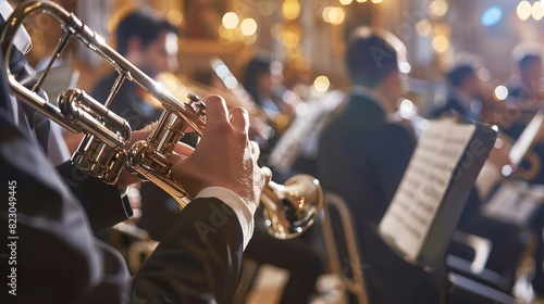 Musician Leading a Band: As the band leader, a musician directs the ensemble, coordinating the instruments and ensuring the performance goes smoothly  photo