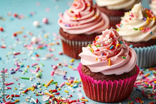 Delightful cupcake party background
