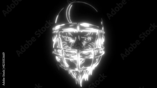 helmet football team head in neon style photo