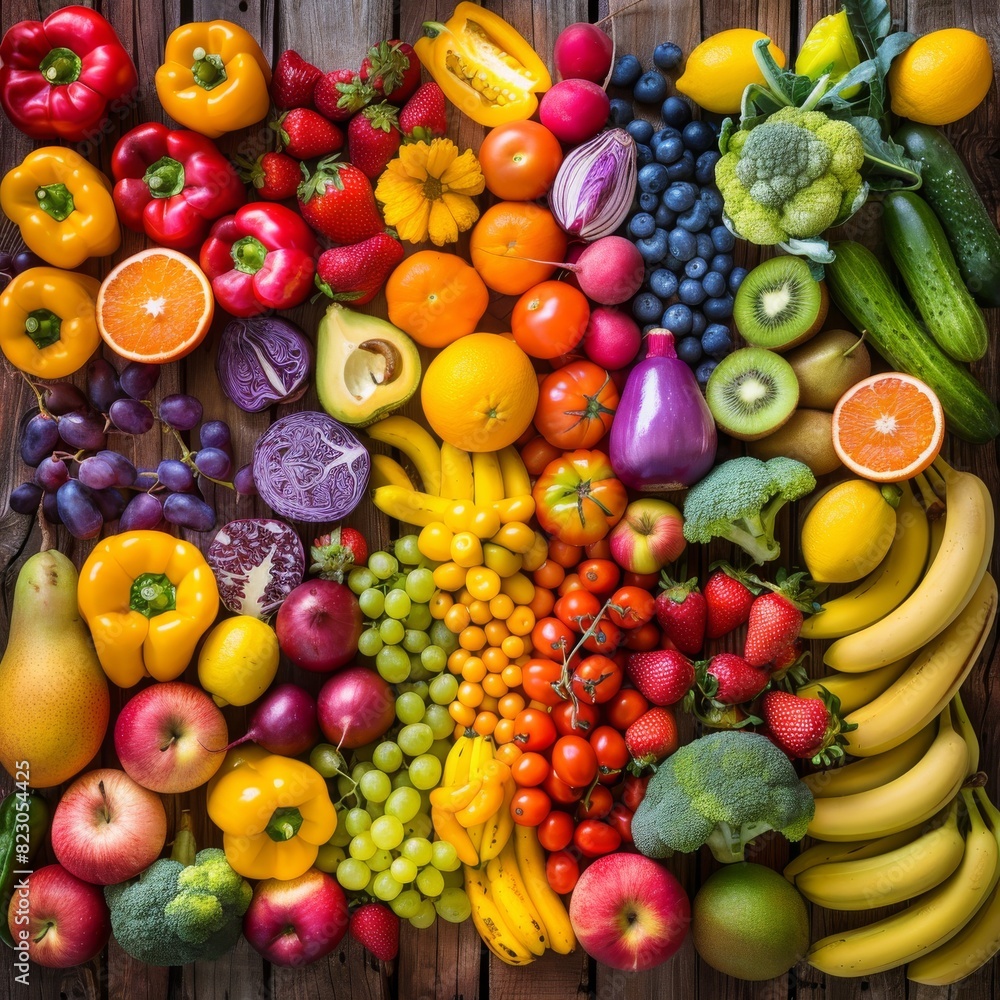 Assorted Fruits and Vegetables Display Assorted Fruits and Vegetables Display