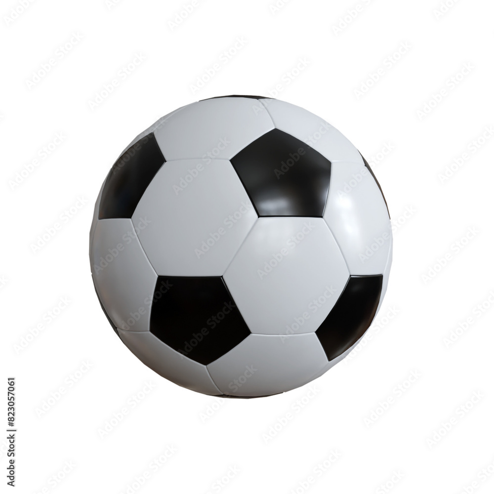 3D rendered Soccer ball isolated on transparent background.