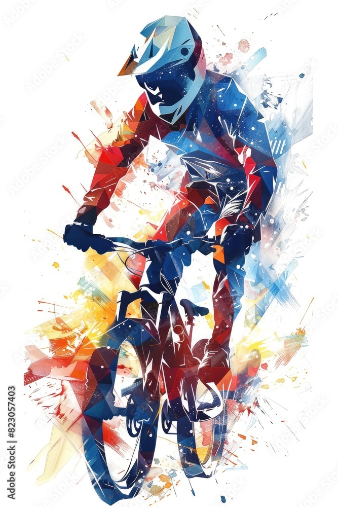 A man in a helmet is riding a bike A man in a helmet is riding a bike