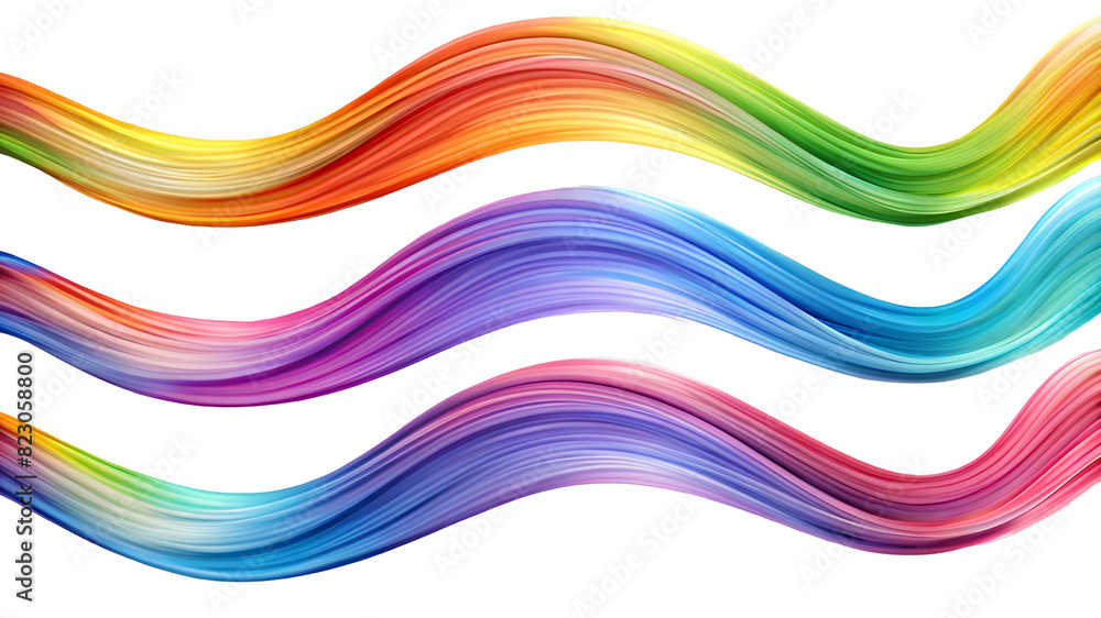Multicolor Waves Isolated on Transparent Background, ,Collection of Colorful Waves Multicolor Waves Isolated on Transparent Background, ,Collection of Colorful Waves
