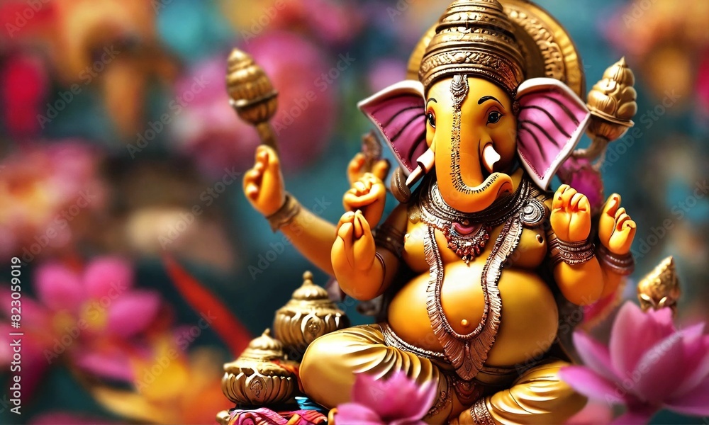 Fototapeta premium happy ganesh chaturthi, ganpati festival