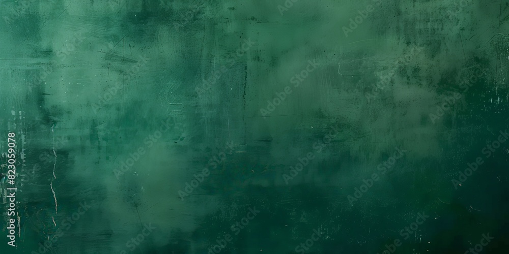 Fototapeta premium A dark green background with a subtle grain texture, dark green wall background, painting background texture with dark green, banner
