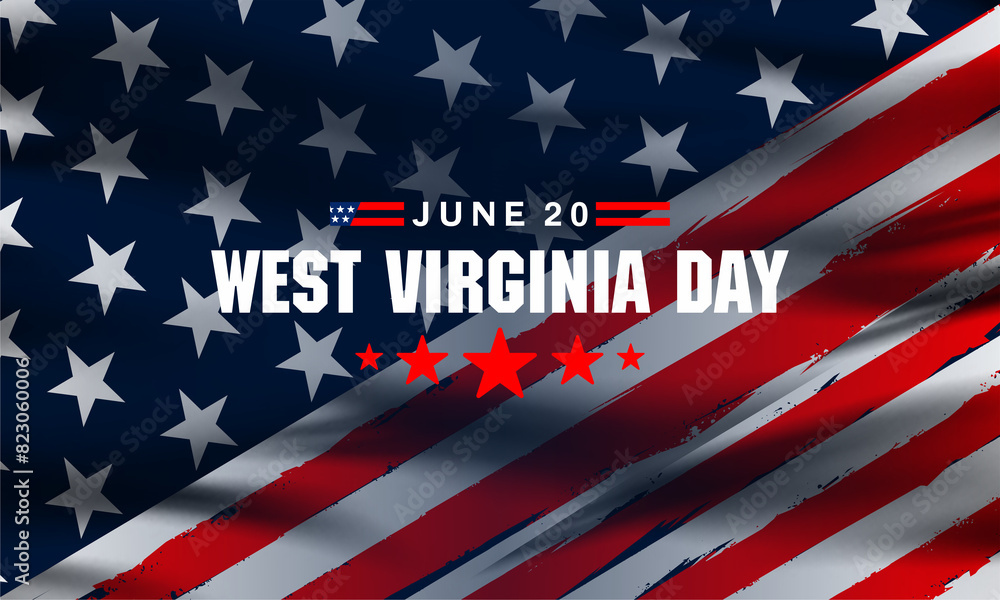 Happy West Virginia Day USA map banner. west Virginia day concept Happy West Virginia Day USA map banner. west Virginia day concept
