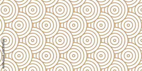 Overlapping Pattern Minimal diamond geometric waves spiral and abstract circle wave line. brown and yellow color seamless tile stripe geometric create retro square line backdrop pattern background.