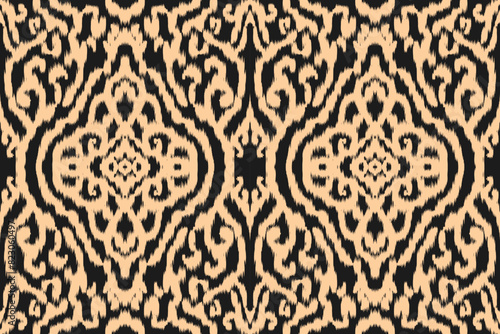 Seamless ethnic design, ikat art. beautiful hand drawn Design for textile and printingEthnic pattern.beautiful pattern. folk embroidery,bohemian style,aztec geometric art