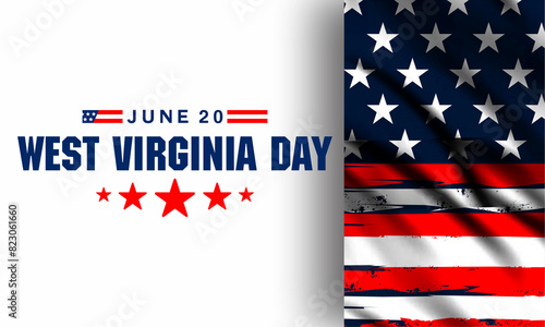 Happy West Virginia Day USA map banner. west Virginia day concept
