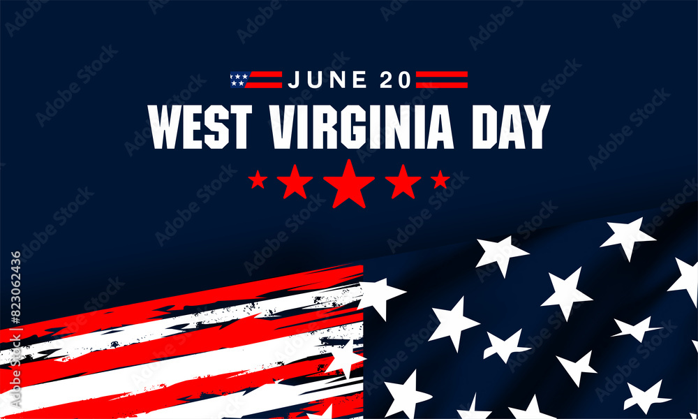 Happy West Virginia Day USA map banner. west Virginia day concept Happy West Virginia Day USA map banner. west Virginia day concept