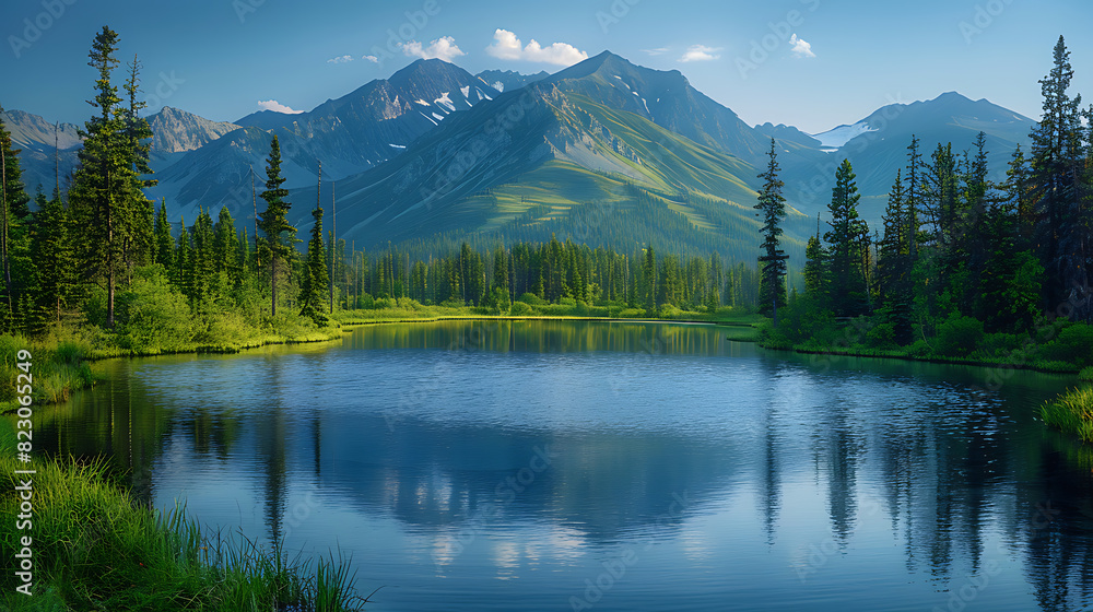 Secluded Intimate Landscape in National Park or Protected Area: Rich Greens, Serene Blues, Warm Earthtones