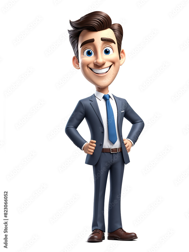 Happy 3d business man. Casual suite. Cartoon character. Transparent background. Generative AI Happy 3d business man. Casual suite. Cartoon character. Transparent background. Generative AI
