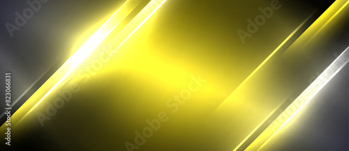 Neon dynamic diagonal light rays background. Techno digital geometric concept design for wallpaper, banner, presentation, background