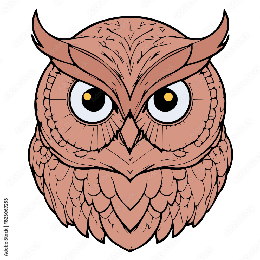 owl head vector design logo 