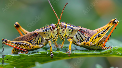 Grasshoppers. Generative AI illustration