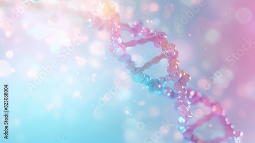 Medical Biotech Magnified DNA Molecule on Light Background photo