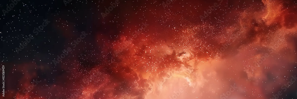 explosion in space, dark red and white particles swirling in the air, abstract red and white cloud, surrounded by particles of fire in the night sky. red space, nebula explosion in space, dark red and white particles swirling in the air, abstract red and white cloud, surrounded by particles of fire in the night sky. red space, nebula