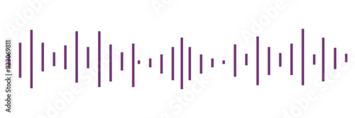 Pixel stereo waveform. Audio music sound wave. Audio spectrum. Equalizer, vibration, soundwave, voice on white background.