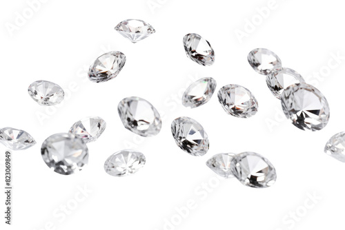 Glittering Constellation: A Stellar Array of Diamonds on Transparent PNG Background.