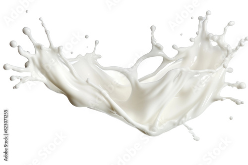 Milky Explosion: A Dance of White and Cream on Transparent PNG Background.