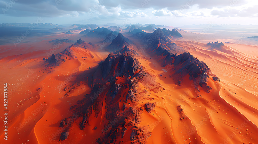 Golden Hour Desert: Sand Dune Drone Photography