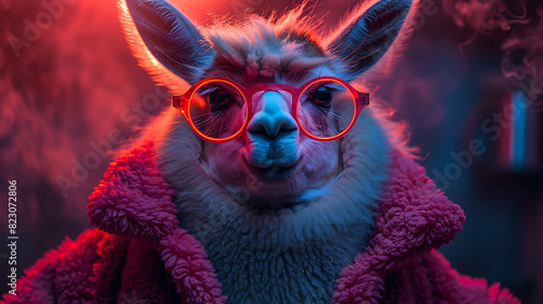Realistic Llama in Neon: Surprising Perspective