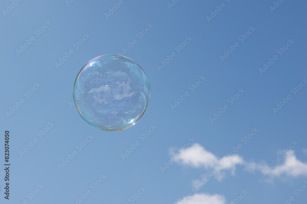 soap bubbles flying in the cloudy sky soap bubbles flying in the cloudy sky