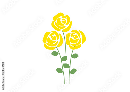 黄色いバラの花束