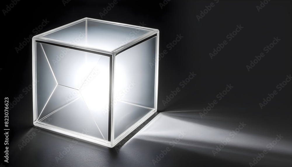 a visual representation of white light passing through a cube prism. a visual representation of white light passing through a cube prism.