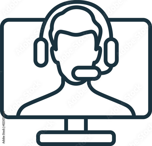 Virtual Assistant icon. Monochrome simple Virtual Assistant icon for templates, web design and infographics