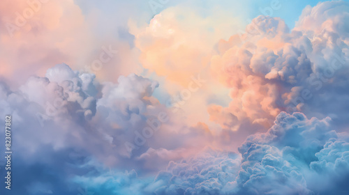 background of renaissance cloud painting Soft Pastel Blue & Pink Clouds: Late Morning Renaissance Painting, Dreamy Soft Light