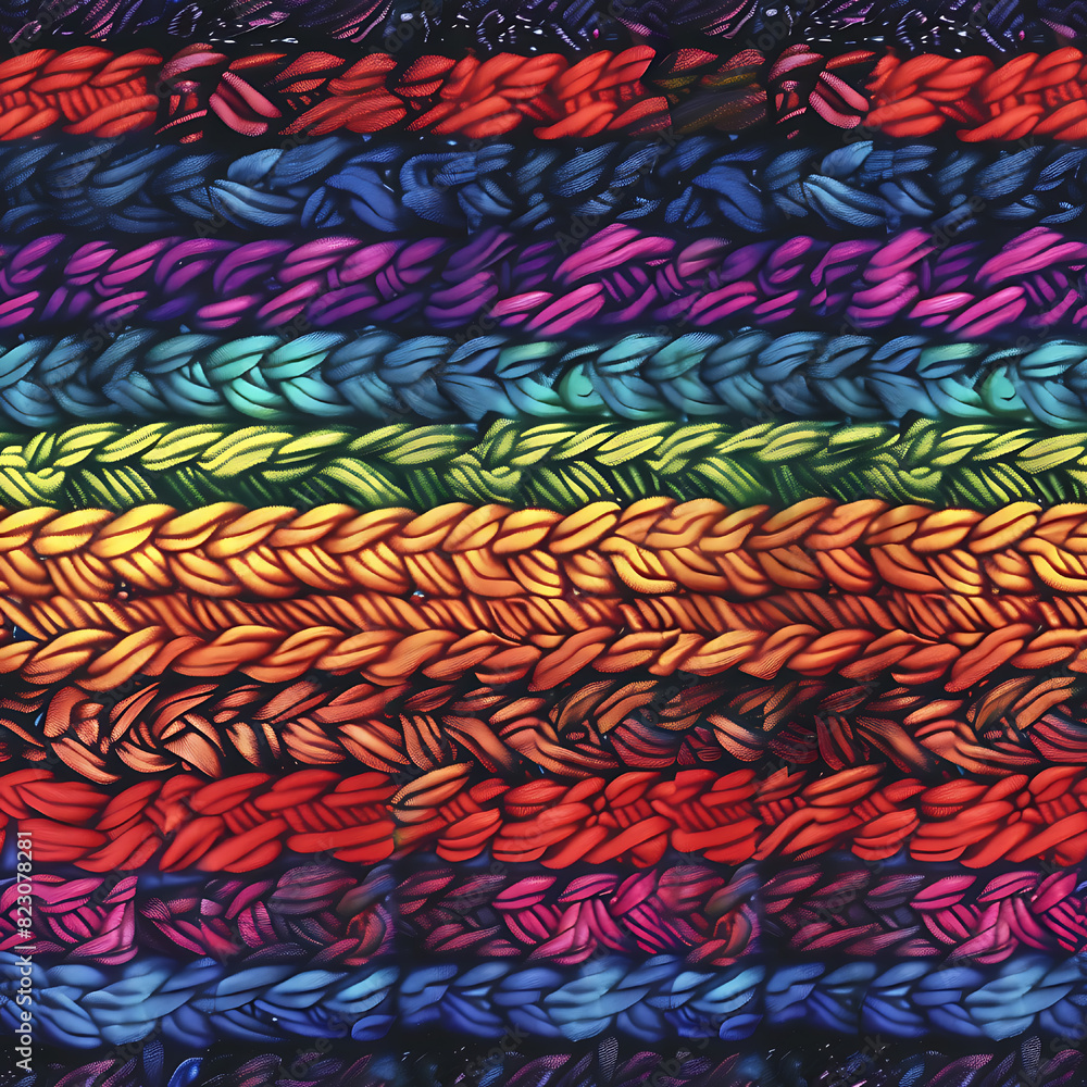 Rainbow Knitting Yarn Fabric Pattern Rainbow Knitting Yarn Fabric Pattern
