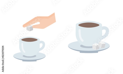 コーヒーカップと砂糖