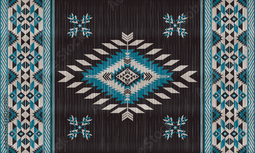 American tribal ethnic native pattern.Traditional Navajo,Aztec,Apache,Southwest and Mexican style fabric pattern.Abstract vector motifs pattern.For fabric,clothing,blanket,carpet,woven,wrap,decoration