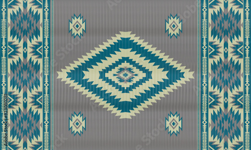 American tribal ethnic native pattern.Traditional Navajo,Aztec,Apache,Southwest and Mexican style fabric pattern.Abstract vector motifs pattern.For fabric,clothing,blanket,carpet,woven,wrap,decoration