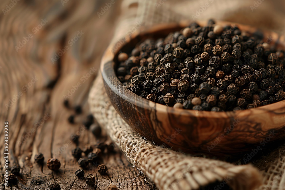 a bowl of black peppercorns a bowl of black peppercorns