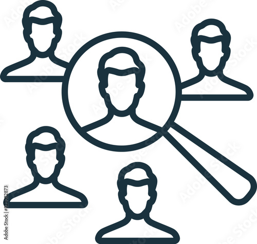 Recruitment icon. Monochrome simple Virtual Assistant icon for templates, web design and infographics